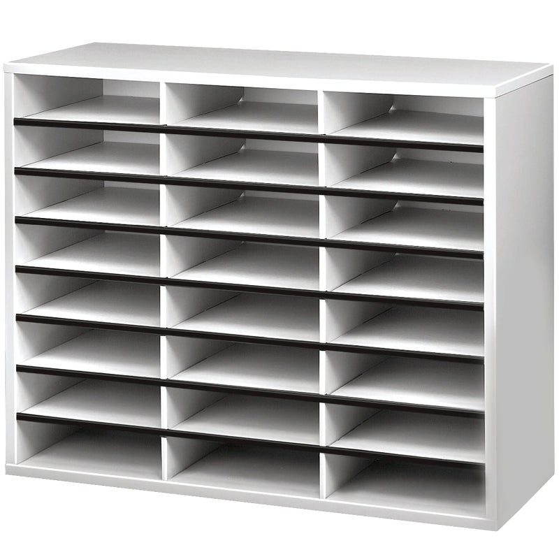 Fellowes 25041 Literature Organizer - 24 Compartment, Letter, Dove Gray - Image 1